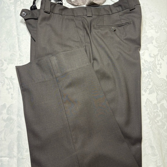 JHANE BARNES Super 100’s Wool Flat Front W Suspenders Black Size 40 Dark Pewter - Picture 4 of 6